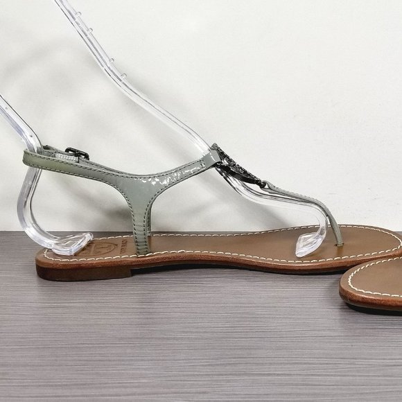 Tory Burch Violet Thong Sandal, Light Grey Patent Leather, Womens Size 7 M - Picture 6 of 14